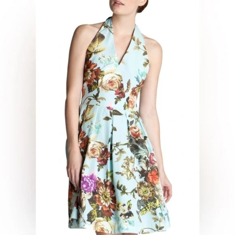 Ted Baker London Light Blue Floral Fit-and-Flare Dress - Picture 3 of 7